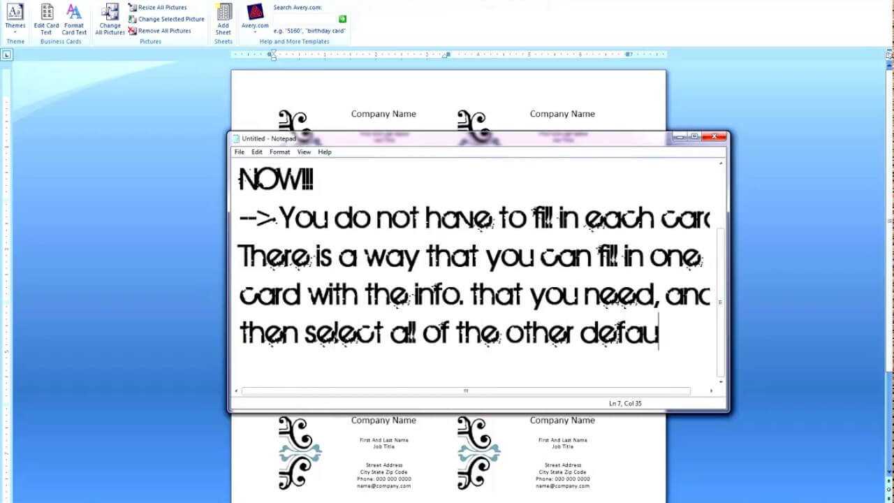 How To Create Business Cards On Microsoft Word 2007 In Business Card Template For Word 2007