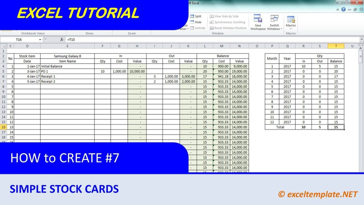 How To Create Simple Stock Card And Calculate Balance With Purchase