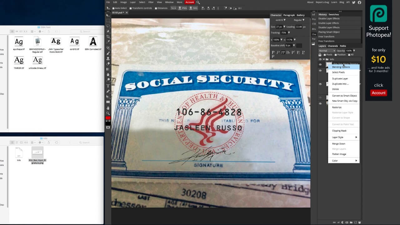 How To Create Ssn Card Online From Psd File Template With Regard To Ssn Card Template