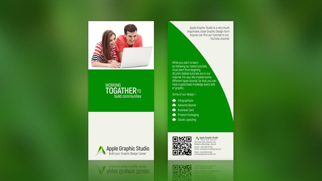 How To Create Two Fold Brochure | Photoshop Tutorial Regarding Two Fold Brochure Template Psd