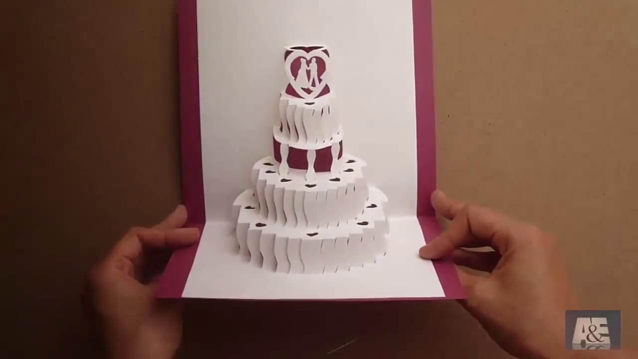 How To Make A Amazing Wedding Cake Pop Up Card Tutorial - Free Template Throughout Wedding Pop Up Card Template Free