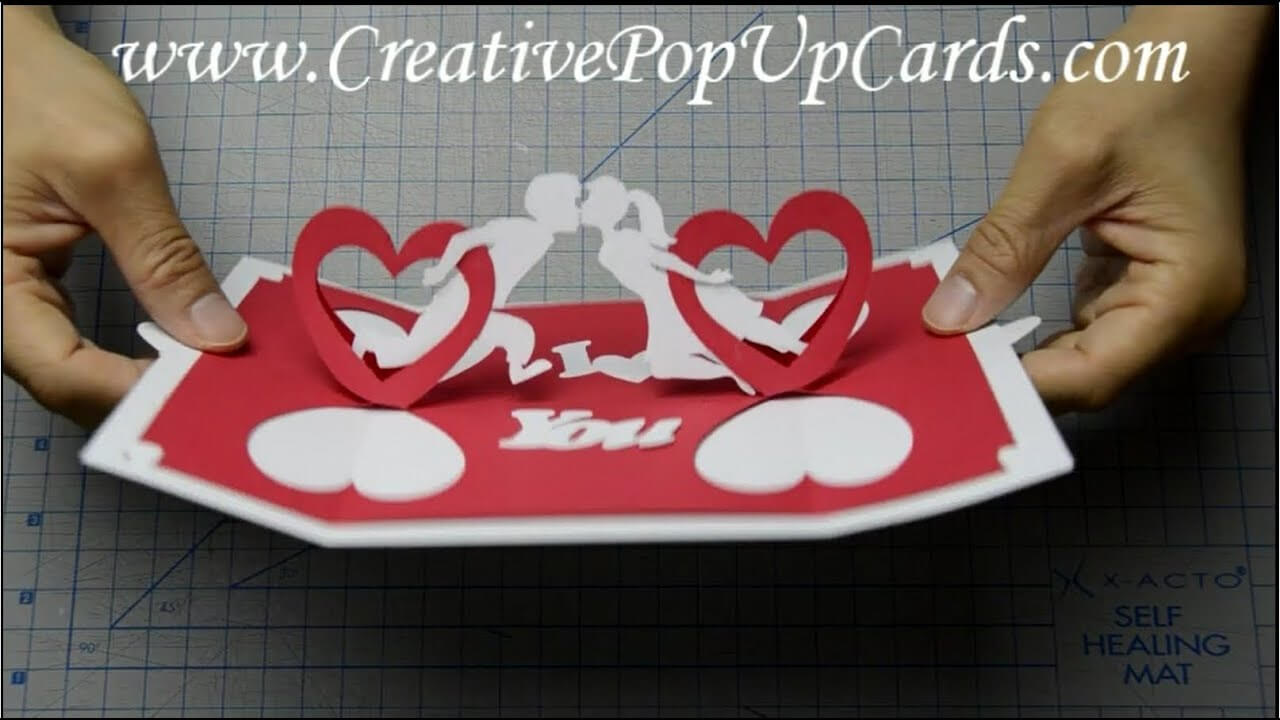How To Make A Valentines Day Pop Up Card: Twisting Hearts In Twisting Hearts Pop Up Card Template