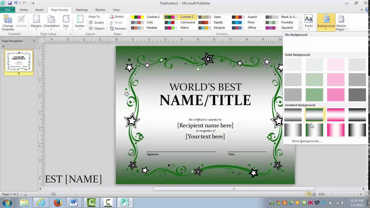 How To Make An Awards Certificate In Publisher Throughout Award Certificate Templates Word 2007
