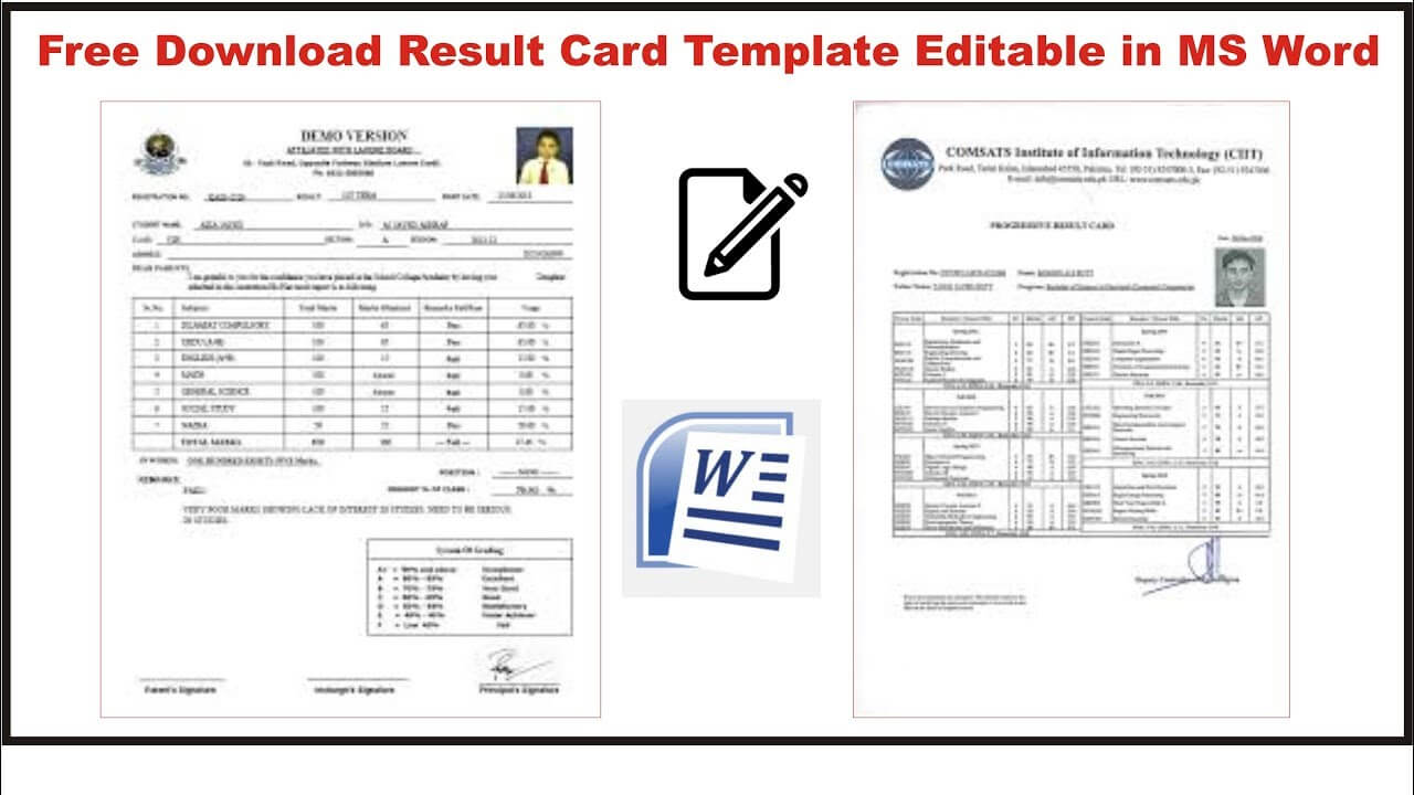 How To Make Result Card In Ms Word With Result Card Template