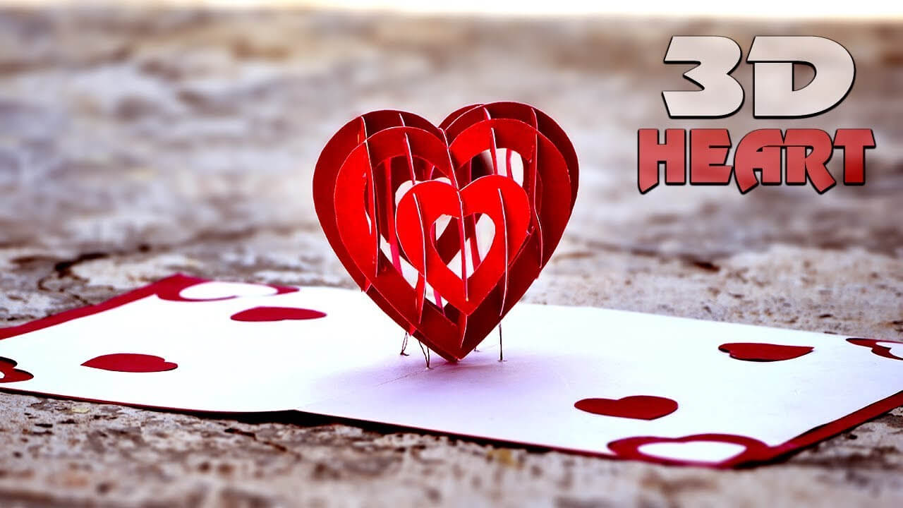 How To Make Valentine's Day Diy 3D Heart Pop Up Card – #diy Arts & Crafts Pertaining To 3D Heart Pop Up Card Template Pdf