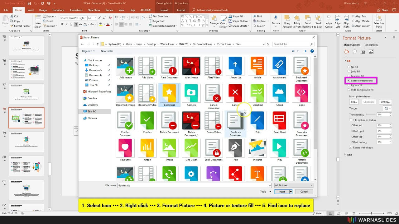 How To Replace Icon In Powerpoint Template - Warna Slides Intended For Powerpoint Replace Template