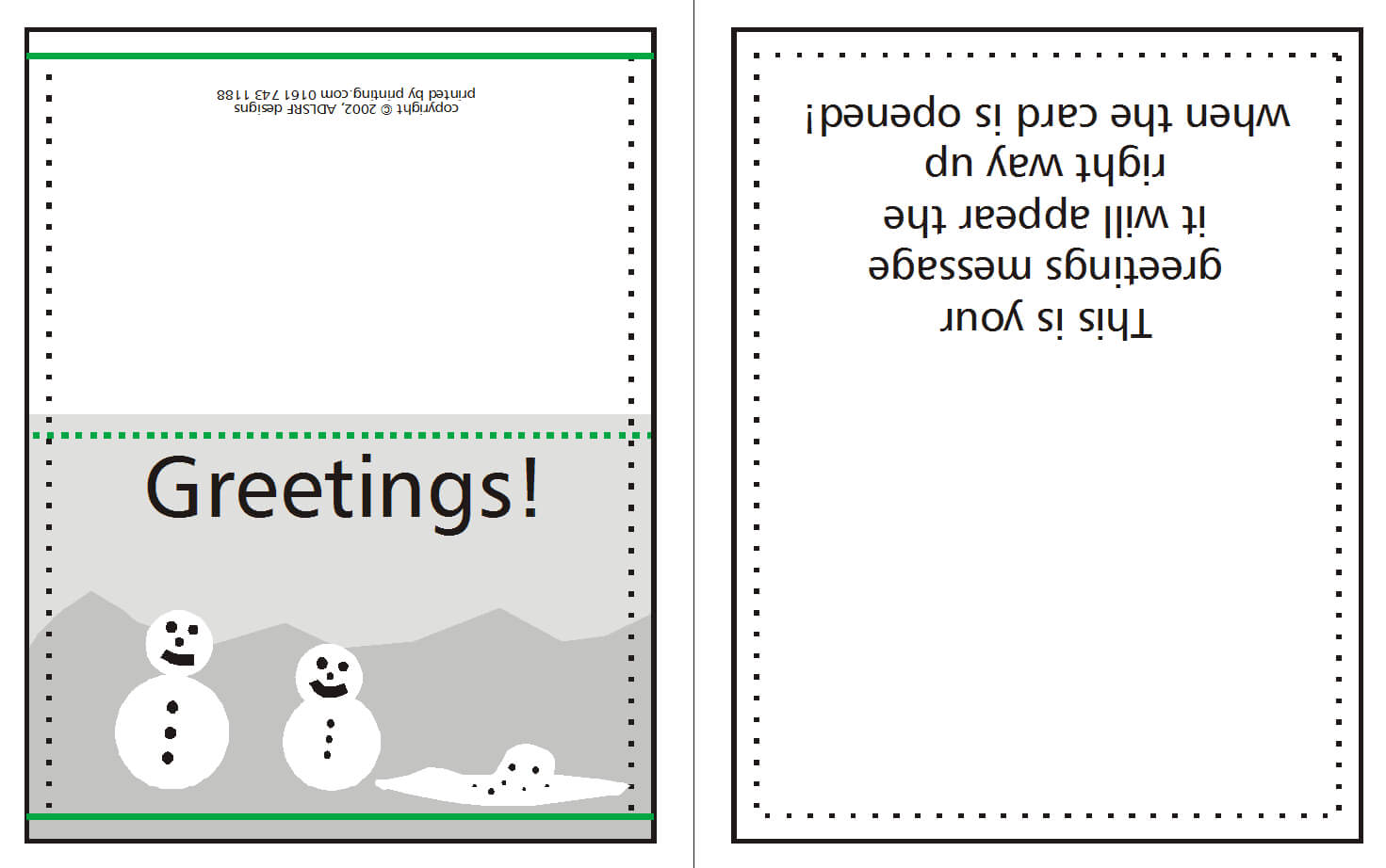 How To Supply Greeting/christmas Cards | Printing Uk In Quarter Fold Greeting Card Template