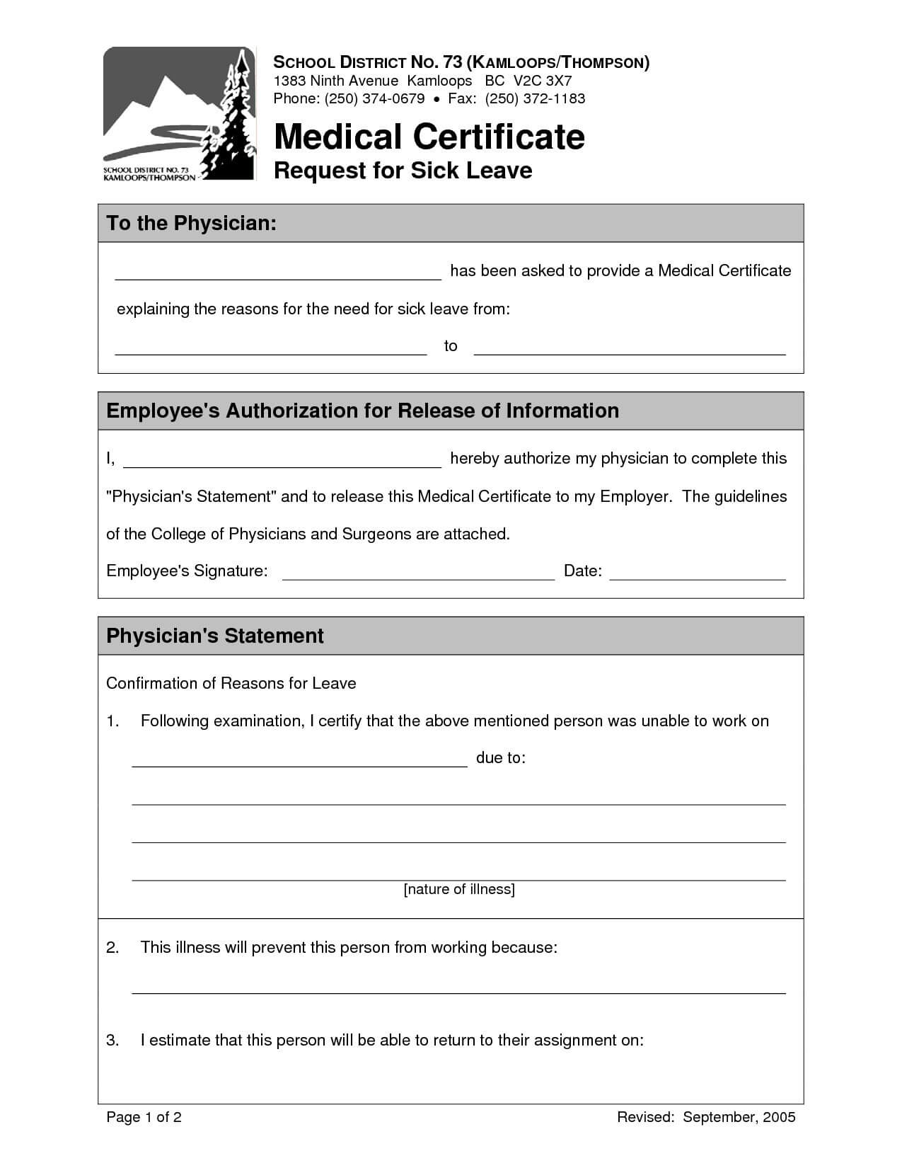How To Write A Medical Certificate For Sick Leave – Tomope Throughout Australian Doctors Certificate Template