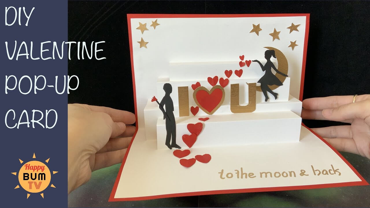 I Love You To The Moon And Back Diy Pop Up Card With Free Template With I Love You Pop Up Card Template
