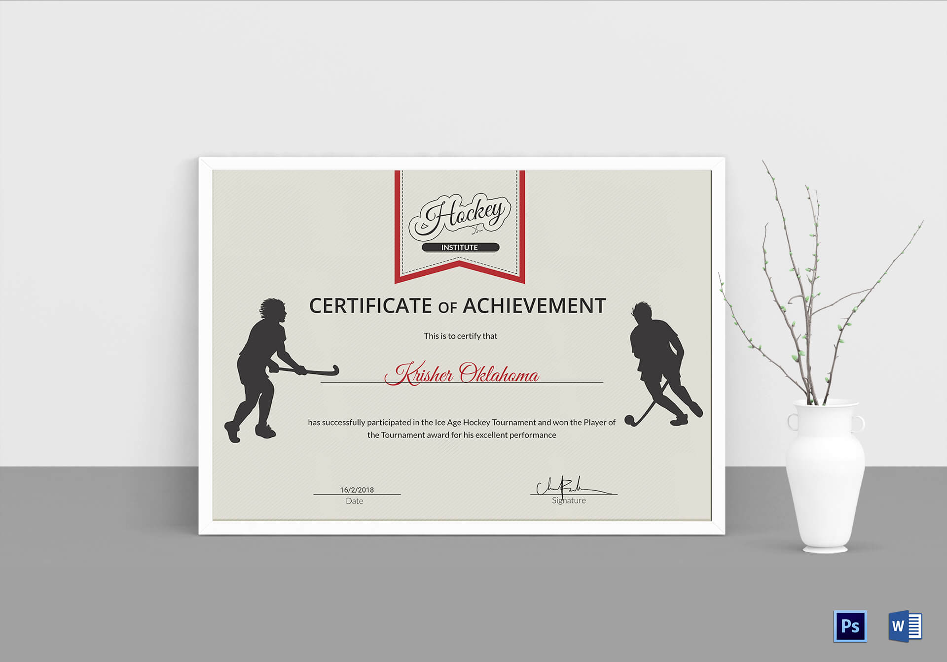Ice Hockey Achievement Certificate Template Intended For Walking Certificate Templates