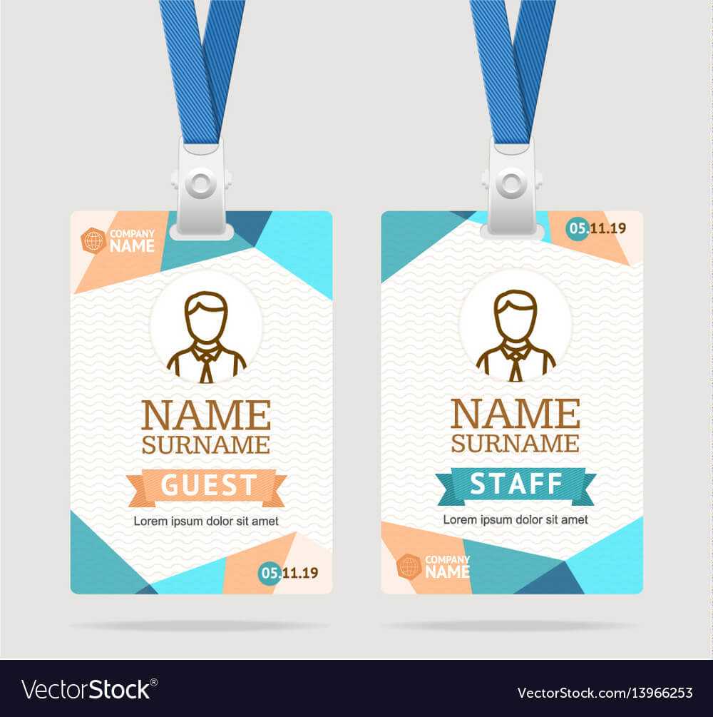 Id Card Template Plastic Badge In Pvc Card Template