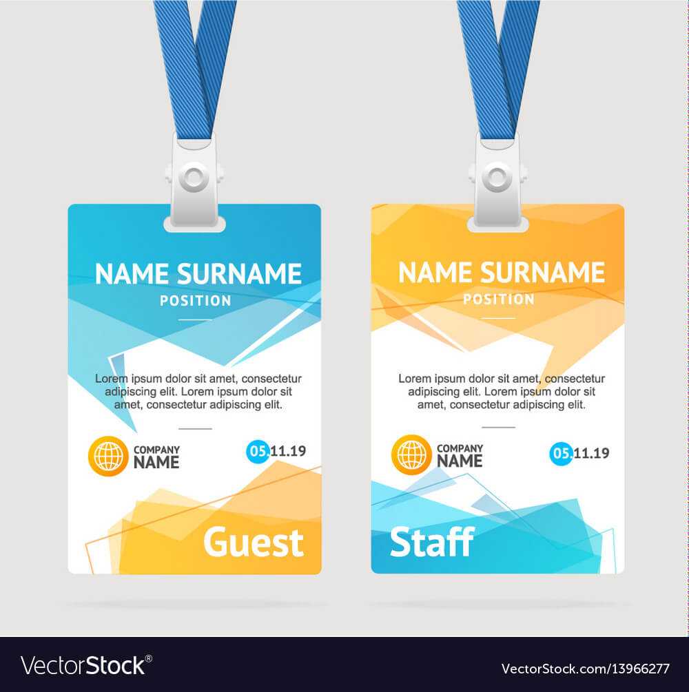 Id Card Template Plastic Badge Regarding Conference Id Card Template