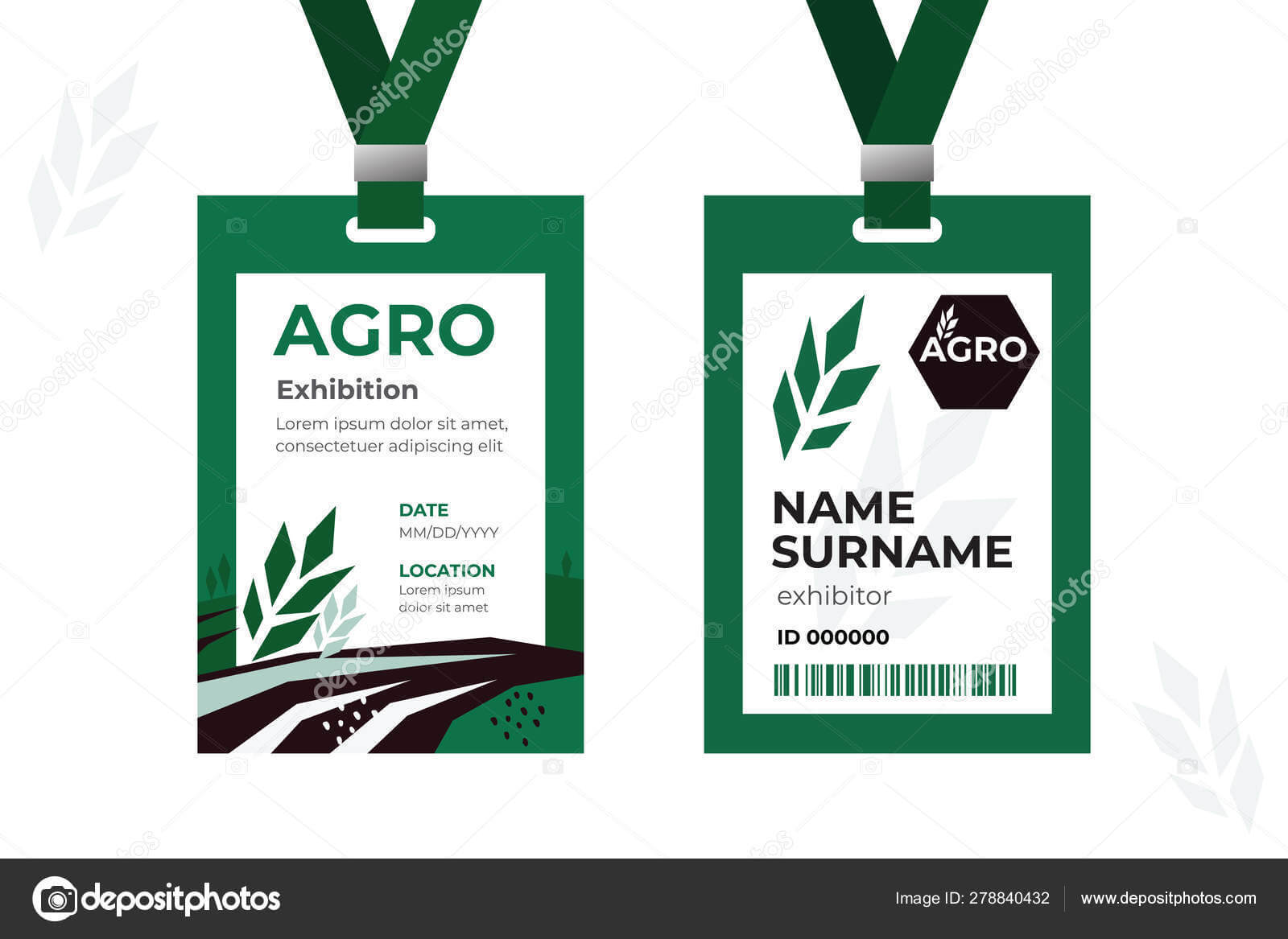 Id Card Template — Stock Vector © Olgastrelnikova #278840432 With Regard To Conference Id Card Template