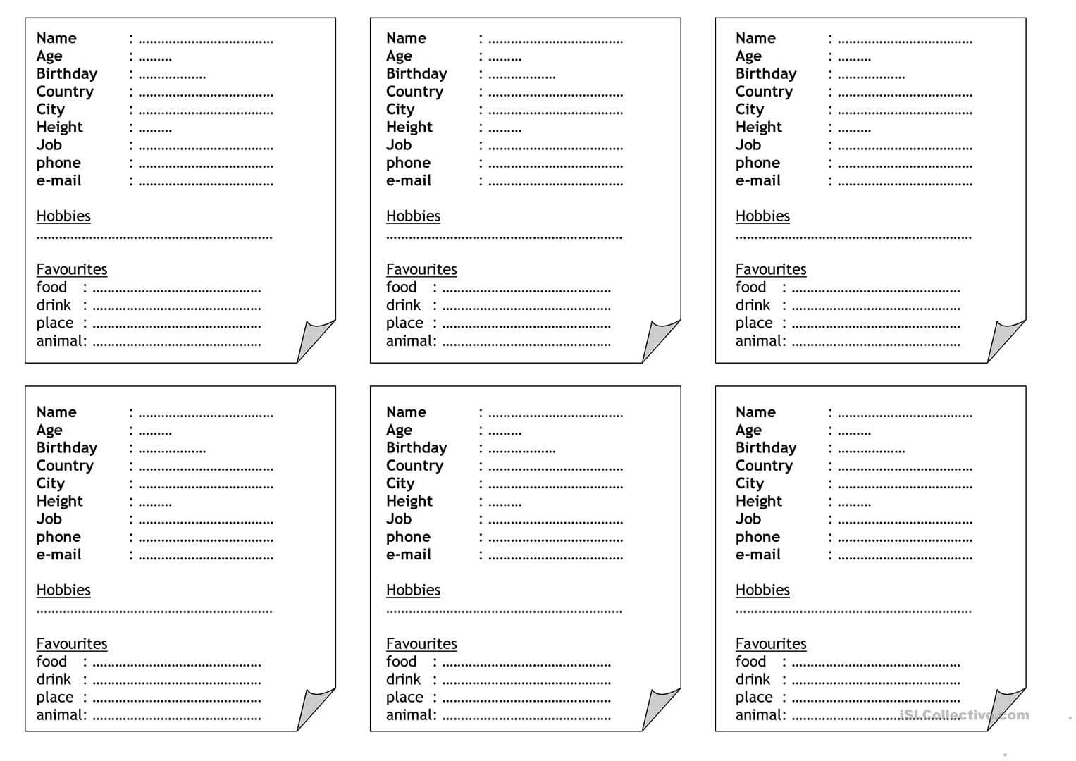 Id Cards – English Esl Worksheets For Distance Learning And Throughout Id Card Template For Kids