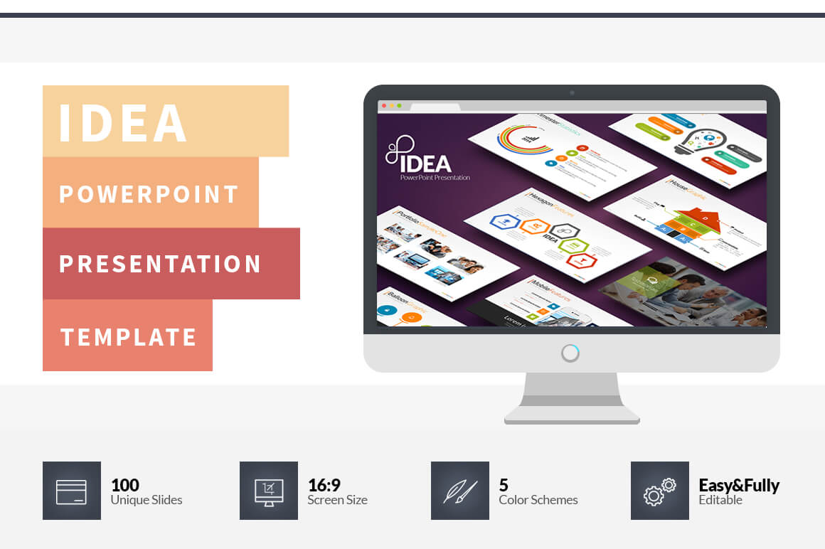 Idea Flat Powerpoint Presentation Template On Behance Intended For Powerpoint Presentation Template Size