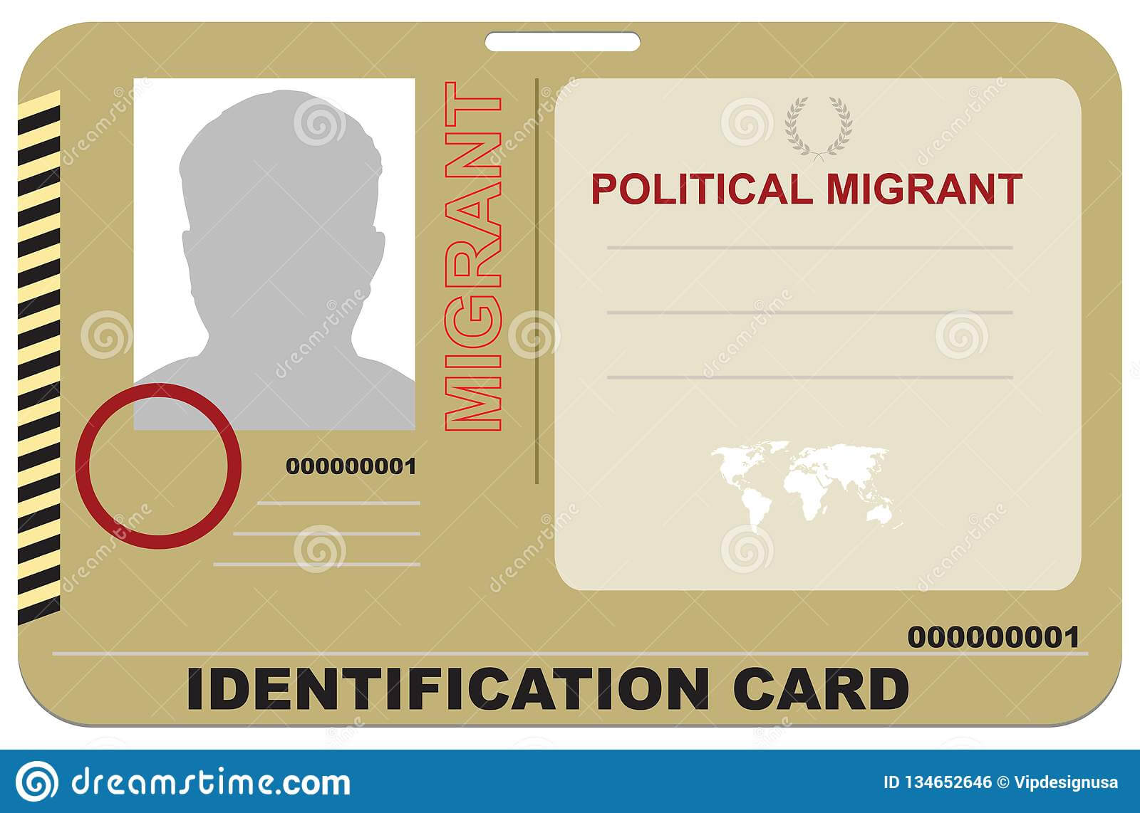 Identification Card Political Migrant Stock Vector For Mi6 Id Card Template