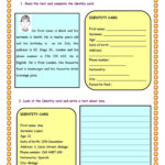 Identity Card – English Esl Worksheets For Distance Learning Inside Id Card Template For Kids