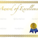 Illustration Of A Certificate. Award Of Excellence With With Award Of Excellence Certificate Template