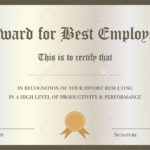 Illustration Of Certificate Award For Best Employee With Regard To Best Performance Certificate Template