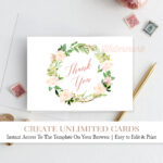 Instant Download Girl Baby Shower Thank You Note Card, N3 Throughout Thank You Note Cards Template