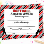 Instant Download – Softball Certificate Of Achievement – Softball Award –  Print At Home – Softball Certificate Of Completion – Sports Award Pertaining To Softball Certificate Templates