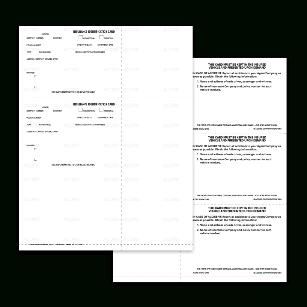 Proof Of Insurance Card Template Sample Professional Templates