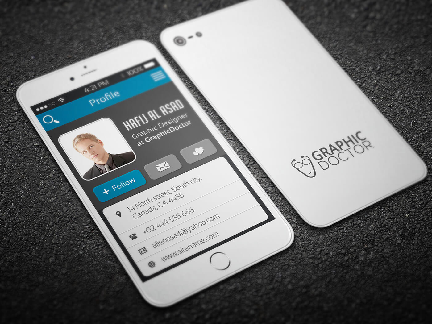 Iphone Business Card Template On Behance Pertaining To Iphone Business Card Template