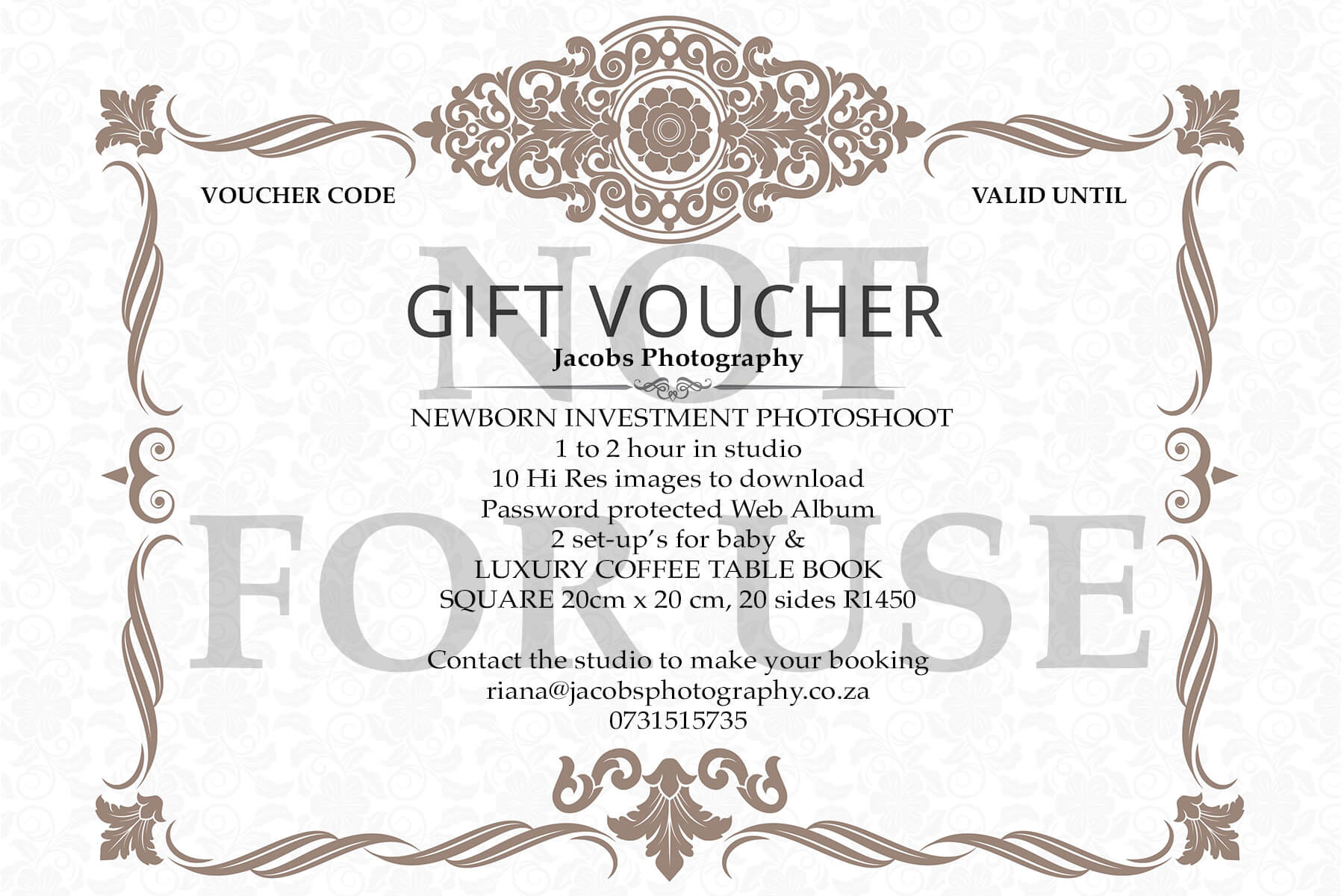 Jacobs Photography – Gift Certificates With Photoshoot Gift Certificate Template