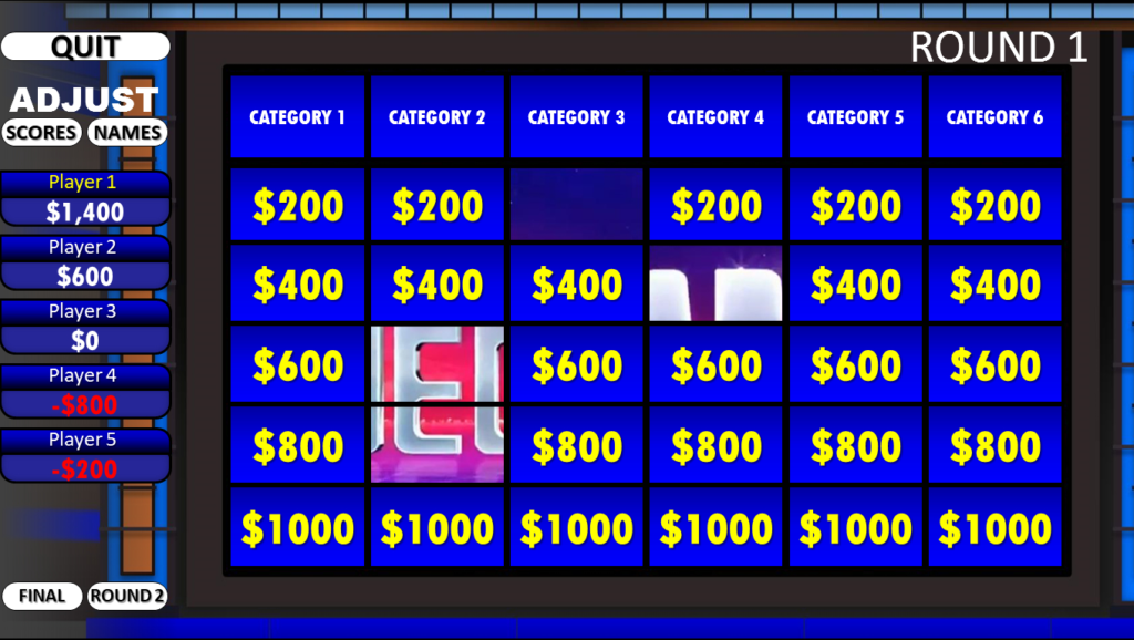 Jeopardy Powerpoint Template With Score Sample Professional Templates