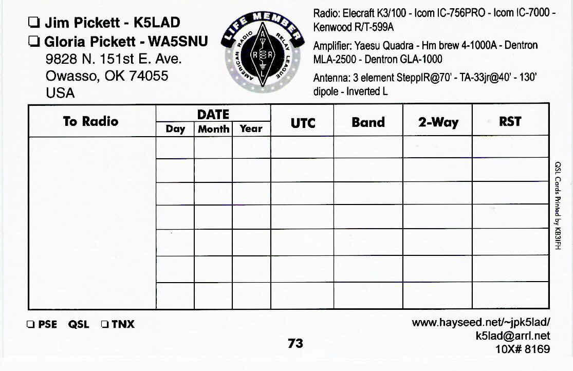 K5Lad Qsl Cards In Qsl Card Template