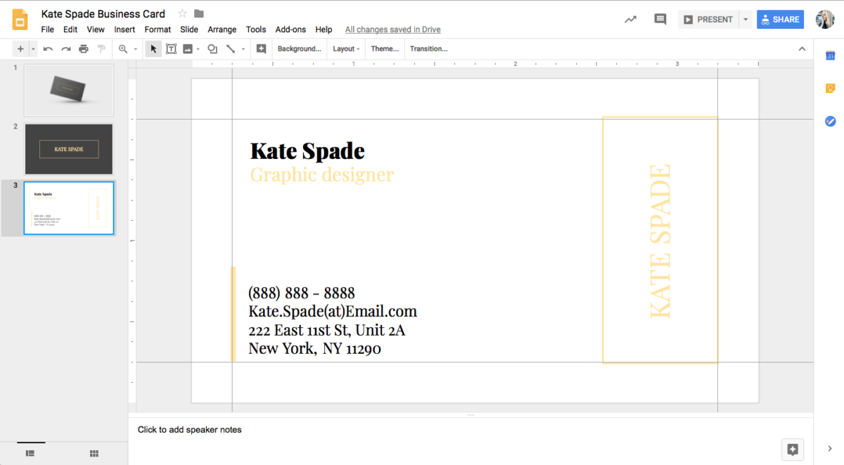 Google Docs Business Card Template - Sample Professional Templates