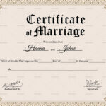 Keepsake Marriage Certificate Template Intended For Certificate Of Marriage Template