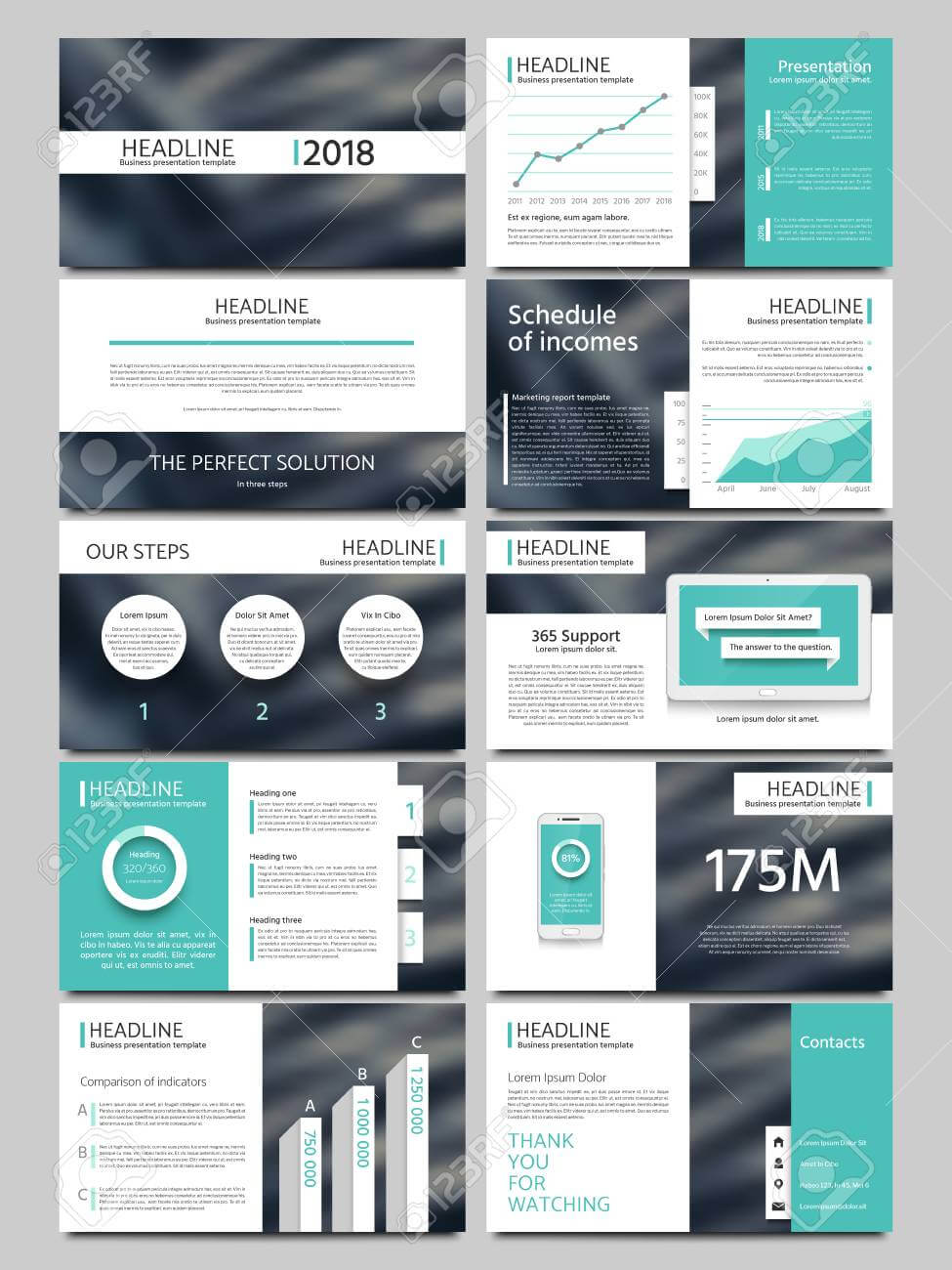 Keynote Style Business Presentation Vector Template. Multipurpose.. Throughout Keynote Brochure Template