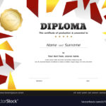 Kids Diploma Or Certificate Template With Gold With Regard To Free Softball Certificate Templates