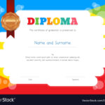 Kids Diploma Or Certificate Template With In Preschool Graduation Certificate Template Free