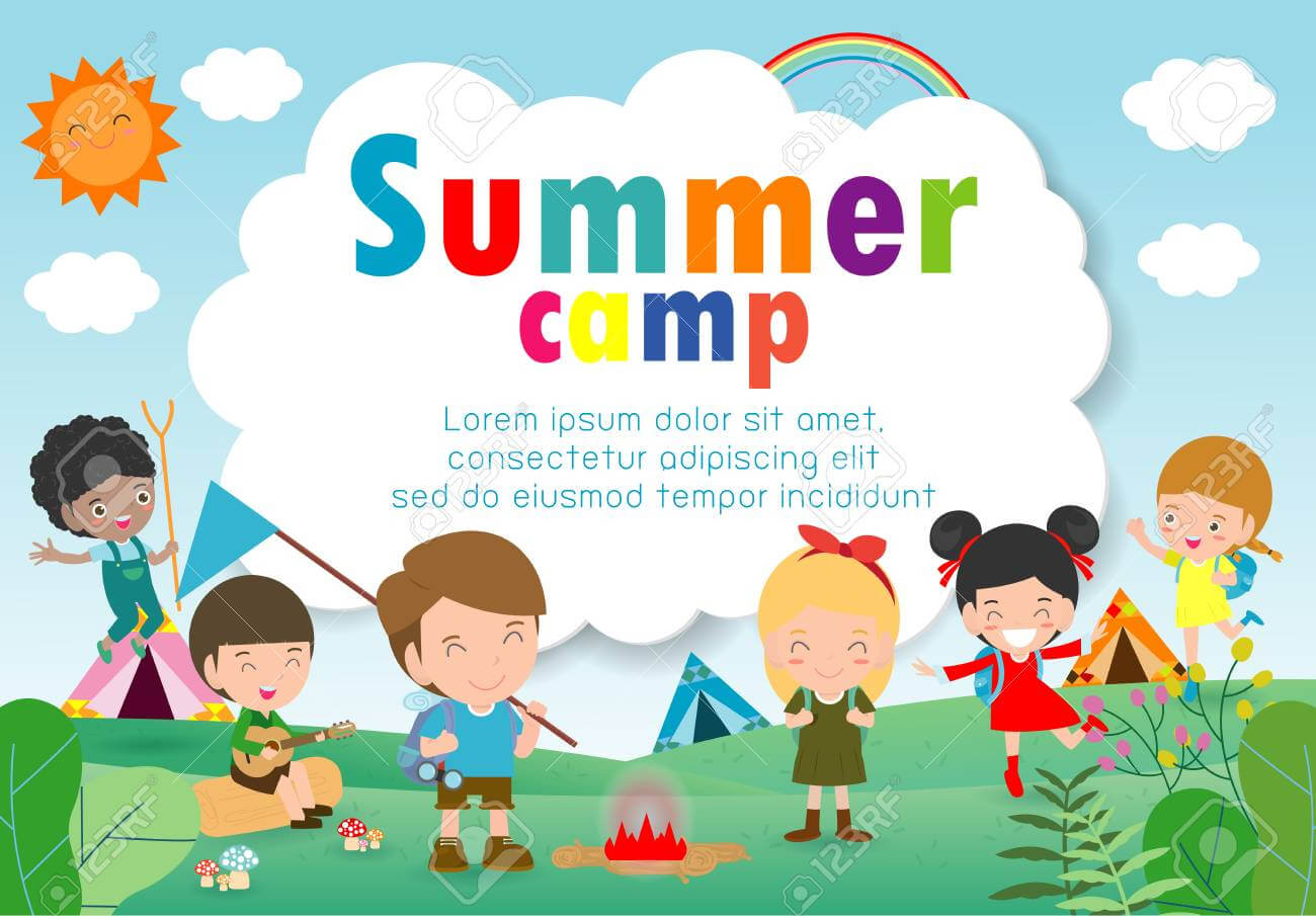 Kids Summer Camp Education Template For Advertising Brochure,.. For Summer Camp Brochure Template Free Download