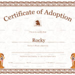 Kitten Adoption Certificate With Adoption Certificate Template