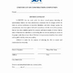 Letter Of Substantial Completion Template Examples Pertaining To Certificate Of Substantial Completion Template