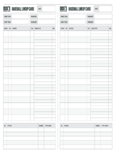 Lienup Card Fillable - Fill Online, Printable, Fillable with Free Baseball Lineup Card Template