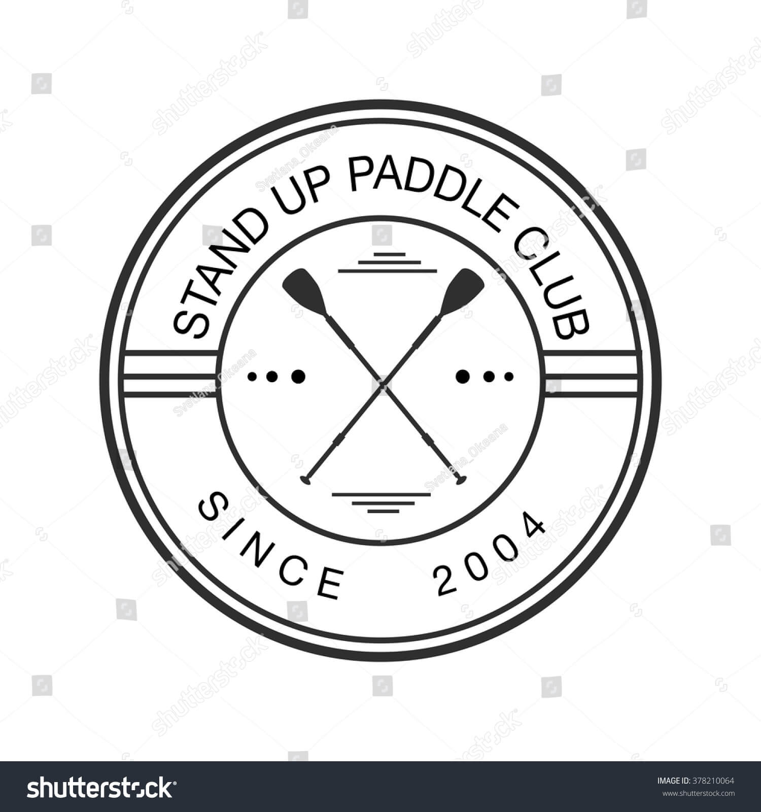 Logo Template Stand Paddling Vector Athletic Stock Vector With Regard To Card Stand Template