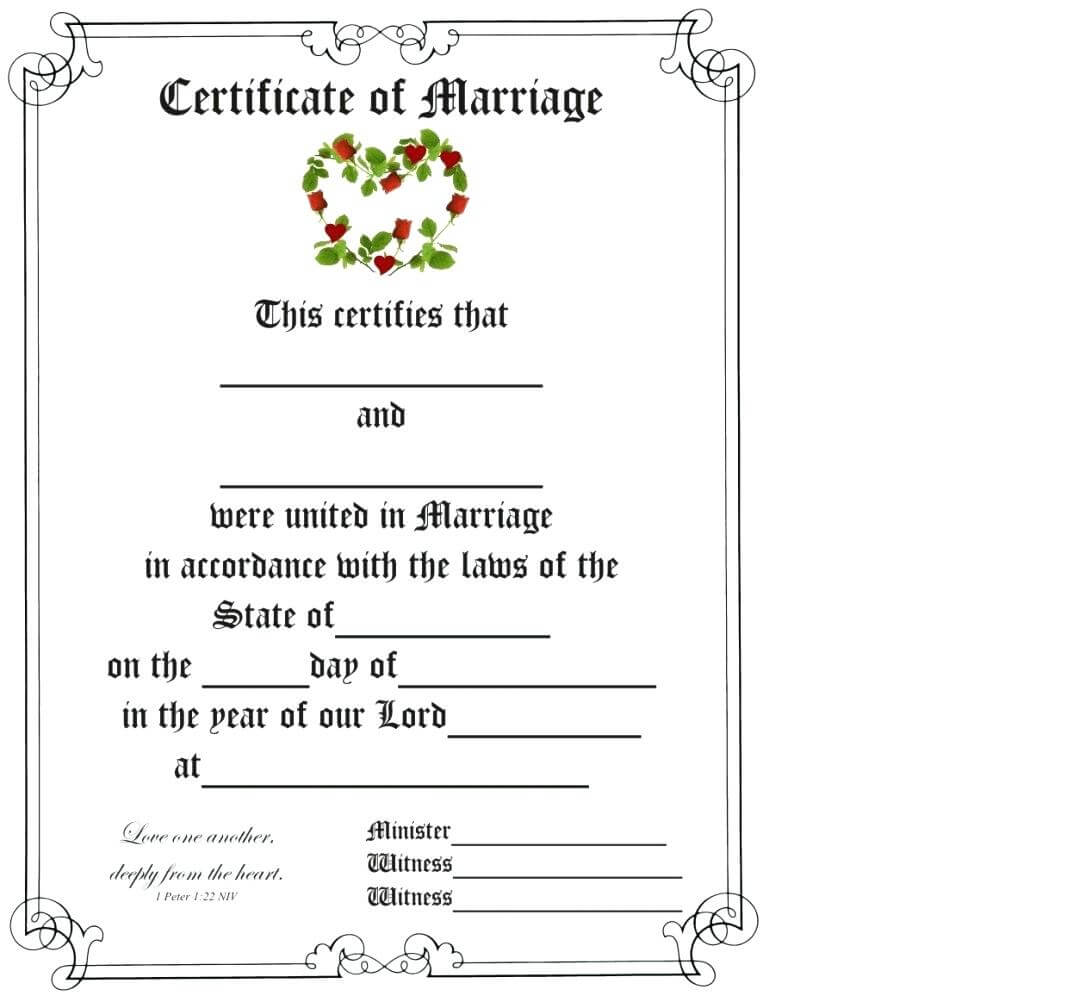 Love Certificate Template – Bestawnings Throughout Love Certificate Templates