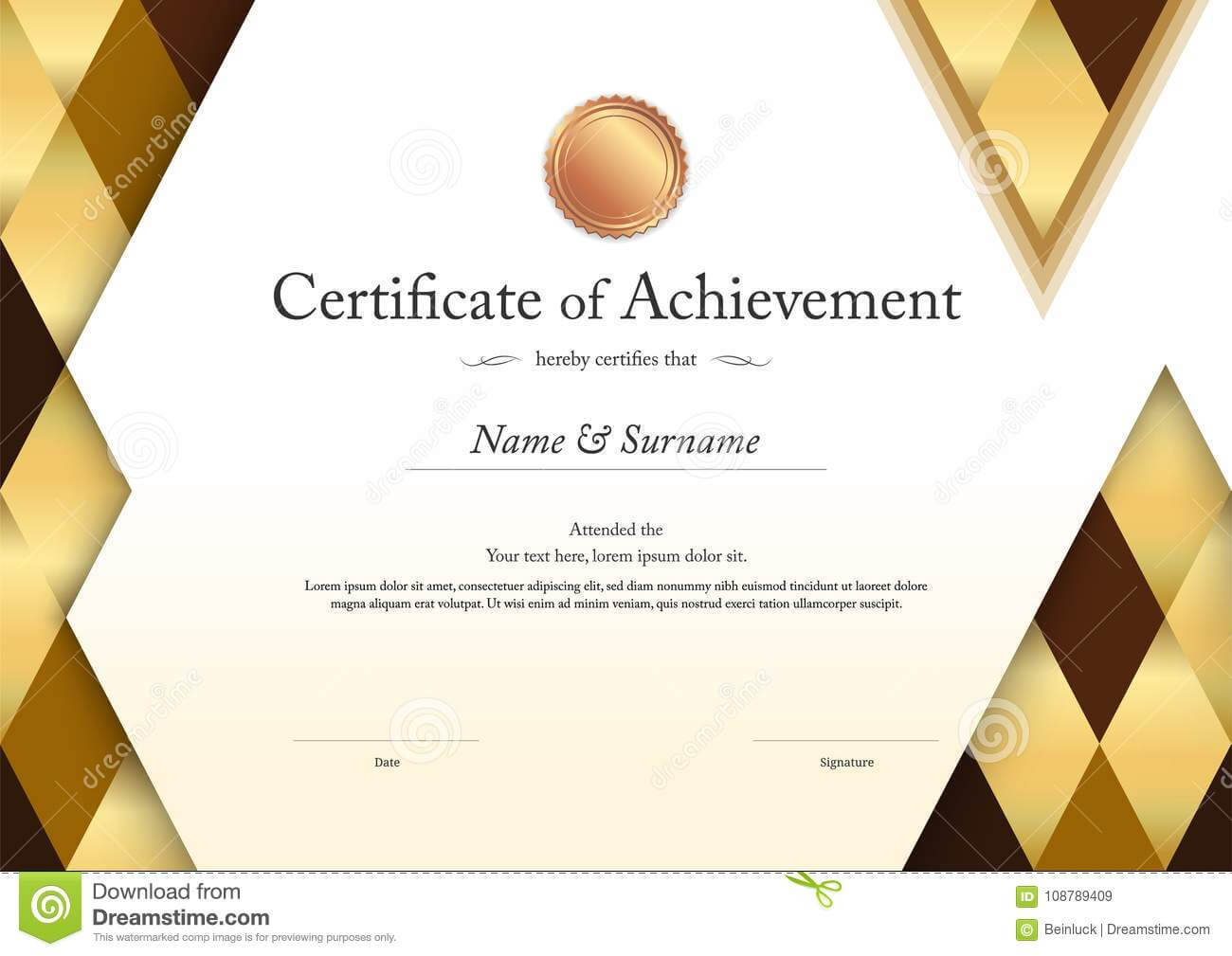 Luxury Certificate Template With Elegant Border Frame Intended For Elegant Certificate Templates Free