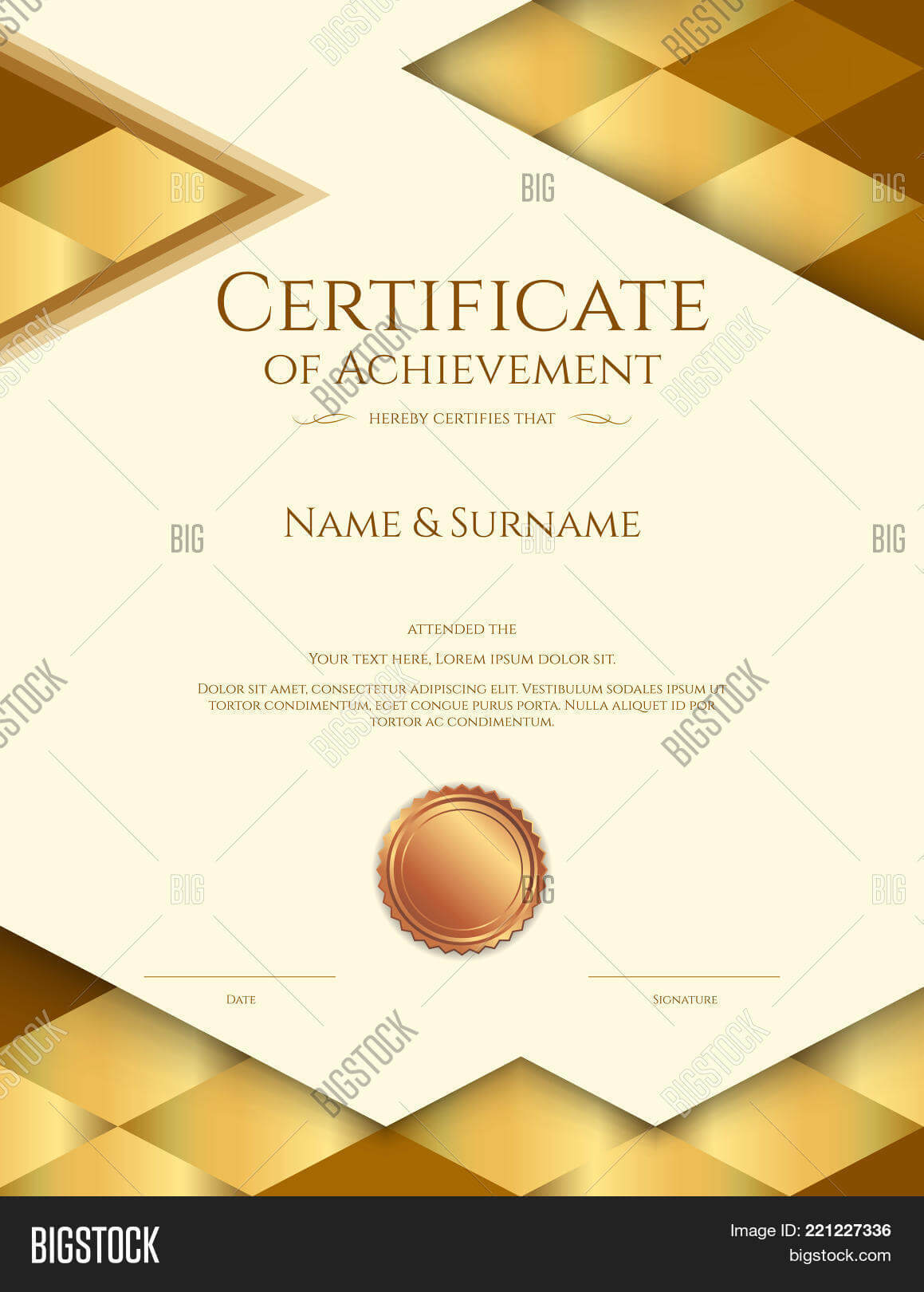 Luxury Certificate Vector & Photo (Free Trial) | Bigstock Inside Elegant Certificate Templates Free