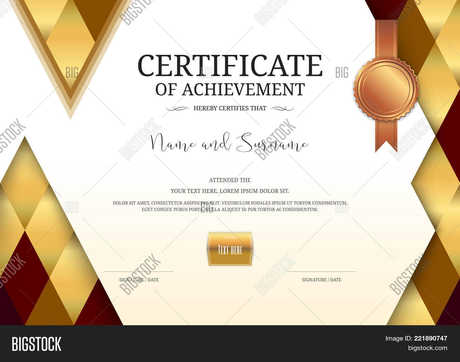 Luxury Certificate Vector & Photo (Free Trial) | Bigstock With Elegant Certificate Templates Free