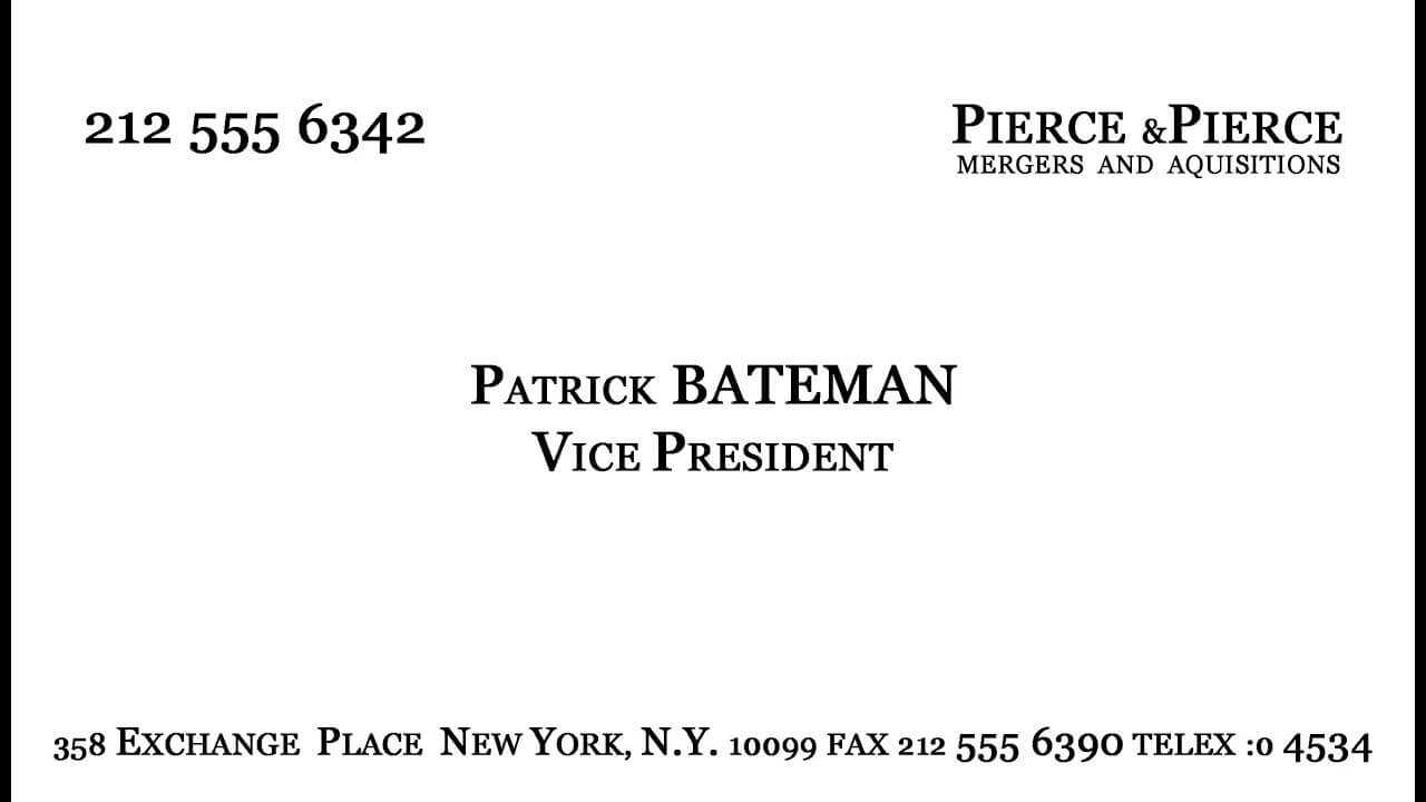 Make Patrick Bateman's Business Card – Youtube In Paul Allen Business Card Template