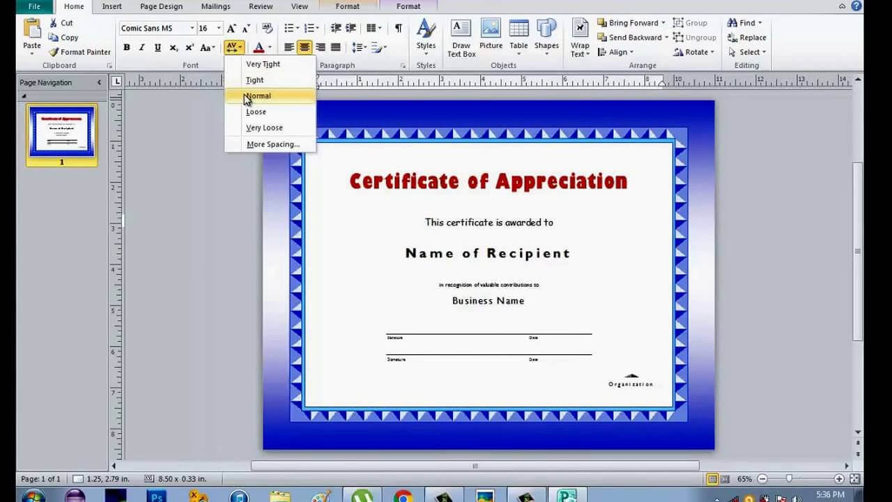Making Certificates In Microsoft Word – Tomope.zaribanks.co Within Award Certificate Templates Word 2007