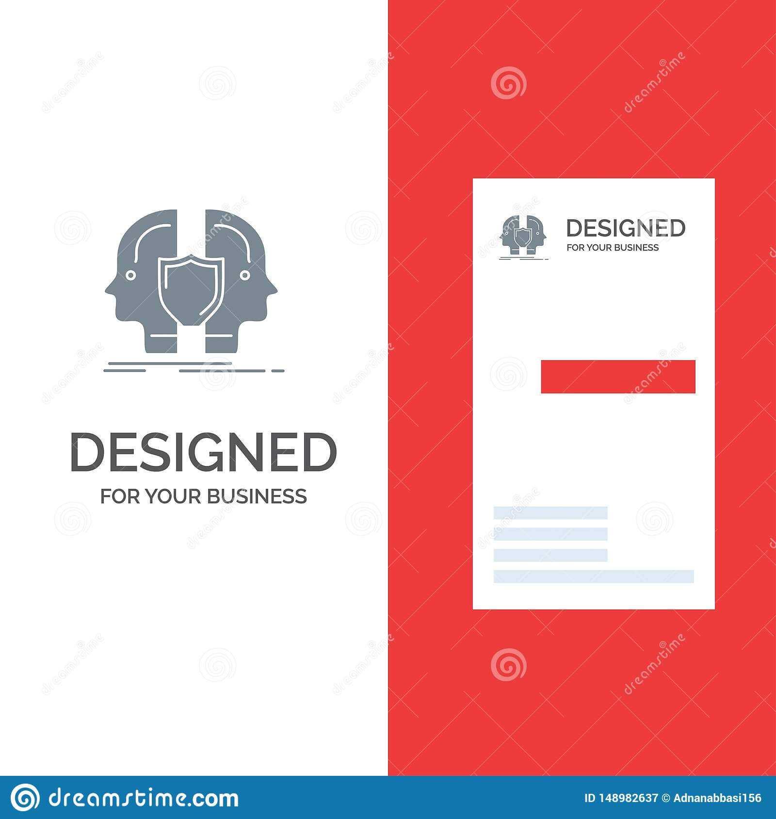 Man, Face, Dual, Identity, Shield Grey Logo Design And With Regard To Shield Id Card Template