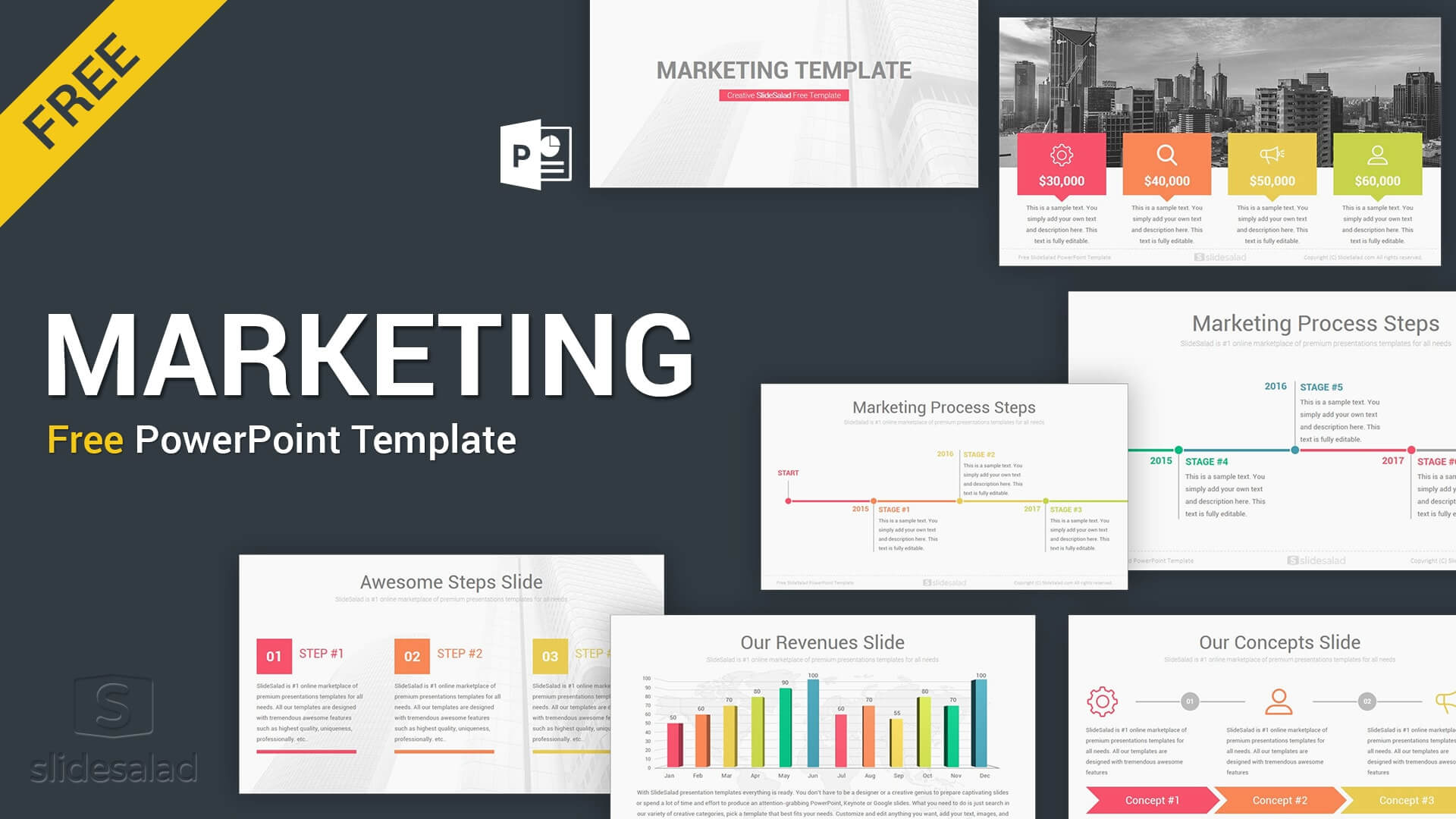Marketing Free Download Powerpoint Template Slides – Slidesalad Inside Powerpoint Sample Templates Free Download