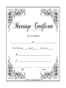 Marriage Certificate - Fill Online, Printable, Fillable in Blank Marriage Certificate Template