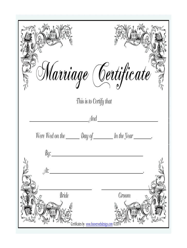 Marriage Certificate - Fill Online, Printable, Fillable In Blank Marriage Certificate Template